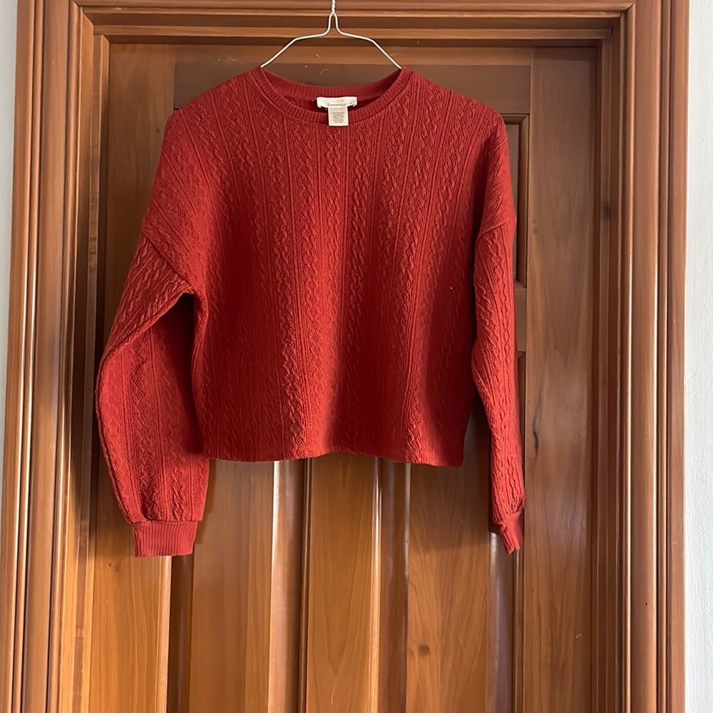 Cropped Sweater Size M Burnt Orange Color